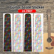 24-Guitar Fret Stickers PET Removable No Residue Black & Transparent for 24-Fret Acoustic/Electric G