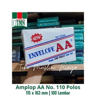 AA Envelope No. 110 contains 100 Short Sheets 115 x 163 mm Plain Air Mail Using Adhesive Glue