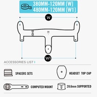 LEXON RYET Gravel Handlebar Carbon Road Integrated 28.6mm Road Bike Bar With Bike Computer Holder Ha