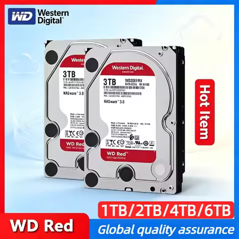 WD Red 1TB/2TB/4TB CMR NAS Internal HDD SATA 6Gb/s 3.5-inch 5400 RPM 64MB Cache NASware 24/7 for RAI