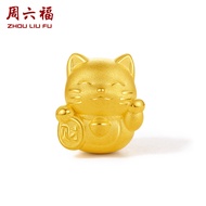ZHOU LIU FU 周六福 สร้อยข้อมือทองคำ 99% แมวหาโชค Charm Bracelet A1610417