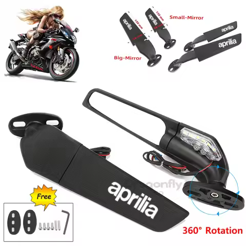 Motorcycle Wing Mirrors For Aprilia GPR250R APR250 rs660 RS125 RS250 Adjustable Rotating Rearview Si