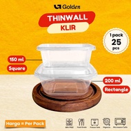 [ Contents 25 Pcs] Thinwall Rectangle 200 ML & Square 150 ML Square 350 KLIR Transparent Food Contai
