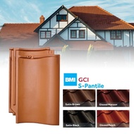BMI GCI S PANTILE NATURAL Glazed / Unglazed Clay Roof Tiles System Atap Genting Tanah Satin S- Pantile Clay Roof 屋瓦