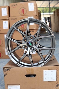 (4วง) ล้อแม็กลาย ก้านวาย/BBS AW08 ขอบ17 กว้าง8.0นิ้ว 5รู114.3ออฟ38 HYRER BLACK