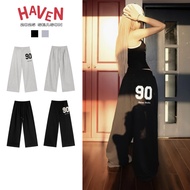 Haven Studio Men's and Women's Loose Format Sports Low-Waist Hack Waist Embroidered Pants No. 90