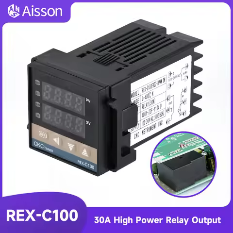 30A Relay Output PID Temperature Controlle K TYPE Without Alarm REX-C100FK02-M*AN DN Digital Display