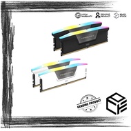 CORSAIR VENGEANCE RGB 32GB ( 2X16GB ) DDR5 5200MHZ / 5600MHZ MEMORY RAM - ( BLACK / WHITE )