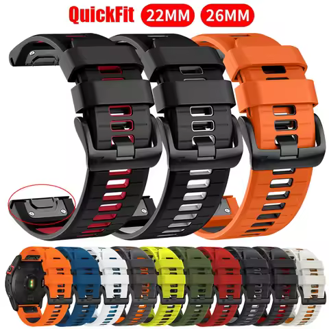 22mm 26mm Silicone WatchBands For Garmin Tactix 8 7 Pro Delta Descent/Quatix 7/6 Strap Fenix 7 7X 8 