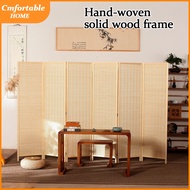 CH Wooden Frame Bamboo Wall Partition Bidai Reed Prayer Room Divider Wall Space Divider