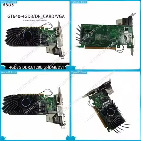 For GT640 4GD3 Graphics Card, 4GB GDDR3 128‑Bit, Single Fan, PCI Express 3.0 x16, VGA HDMI DP Video 