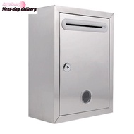 KRYPLO Mailbox, Stainless Steel 3 Sizes Letter Box, Creative with Locks Waterproof Ballot Box Outdoo