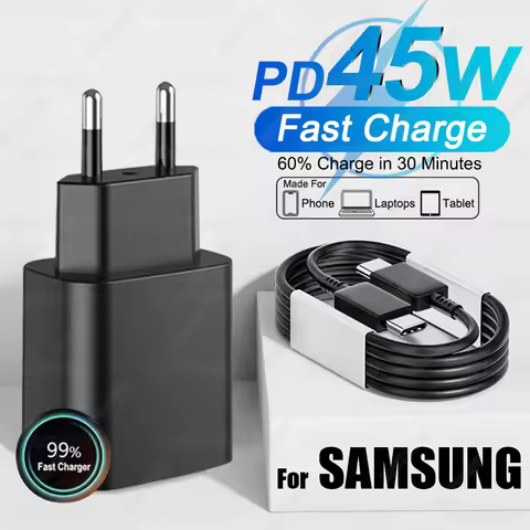 PD 45W USB C Charger Super Fast Charging Adapter For Samsung Galaxy S24 S23 S22 Ultra A54 A15 A55 5G