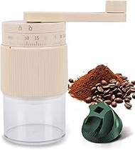 Manual Coffee Grinder - 95 Ceramic Burr, Adjustable Coarse to Fine, 30g Beans & 80ml Powder, Detacha