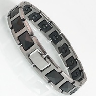 {Grade two} Tungsten Steel Black Ceramic Mens Bracelets Germanium Hematite Health Care Magnetic Wris