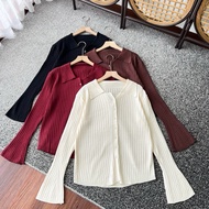 RIB IMPORT BLOUSE GZ cardigan knitwear cardigan woman knitwear woman