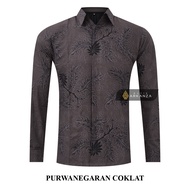 Batik Arkanza Purwanegaran Coklat Kemeja Slimfit Full Furing Solo Laweyan