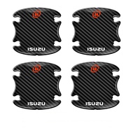 Isuzu 4/8ชิ้นตัวป้องกันที่จับประตูรถคาร์บอนไฟเบอร์ชามประตูสติ๊กเกอร์รถยนต์กันสติกเกอร์รอยขีดข่วนสำหร