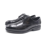 W&M 真皮牛皮全雕花德比紳士綁帶皮鞋 男鞋-黑色