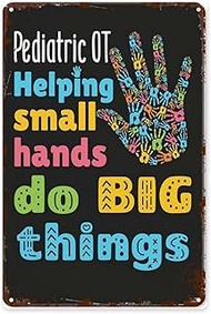 wall decor for bedroom Pediatric OT Helping Small Hands Do Big Things vintage signs Door Home and Ga