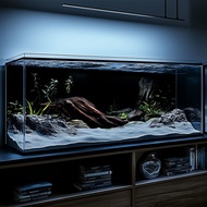 新品现货高清黑色溪流缸鱼缸背景贴纸壁画洞穴水草南美风石头立体双面HD Black Stream Tank Fish Tank Background Sticker Mural20251004