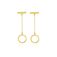 Halo Bar Earrings in 916 Gold by Mistgold