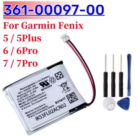 Replacement Watch Battery 361-00097-00 For Garmin Fenix 5 5 plus 6 6 pro 7 7pro + Free Tools