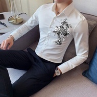 ÁO SƠ MI NAM DÀI TAY HOẠ TIẾT RỒNG HOA LAN BIGSIZE (M-6XL)