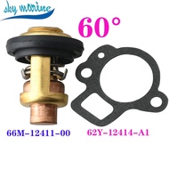 Thermostat 66M-12411-00 6G8-12411 and Gasket 62Y-12411-A1 for YAMAHA 4 stroke 2.5HP 4HP 8HP 15HP 30H