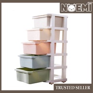 NOEMI 5 Tier Plastic Drawer Almari Baju Clothes Storage Drawer Baju Laci Plastic Box Cabinet