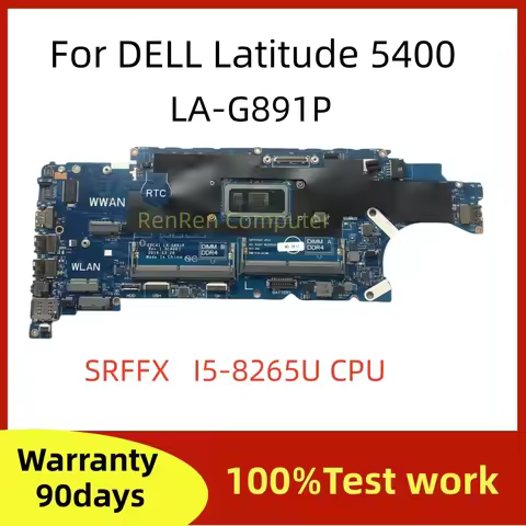 EDC41 LA-G891P For DELL Latitude 5400 Laptop Motherboard CN-03CY3R 03CY3R with SRFFX I5-8265U CPU UM