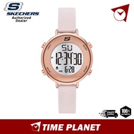 [Official Warranty] Skechers SR6168 Magnolia Quartz Digital Rose Gold-Tone Case Blush Pink Silicone 