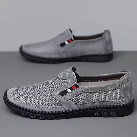 Summer breathable men's shoes, mesh breathable flat shoes, non slip comfortable men's shoes, oversiz