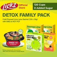 (Bundle of 120) LICKZ Cold-Pressed Lime Juice Sachets 120s – Light Detox Drink | Glow Vitamin C | 0 