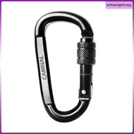 [WhweightMY] Prettyia 30KN D Shape Carbon Steel Screw Locking Rock Climbing Carabiner x 55mm