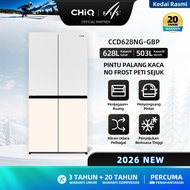 CHiQ CCD628NG-GBP/GWH Multi Temp Zone 628L Inverter Tanpa Frost Peti Sejuk Pintu Kaca Silang Refrige