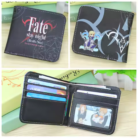 Anime Fate Stay Night Men's Short Wallets Fate Zero Saber Altria Pendragon Card Holders Women Purse