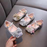 Spring Autumn Girl Princess Shoes Rhinestone Bowtie Kids Leather Shoe Fashion Causal Sequins Childre