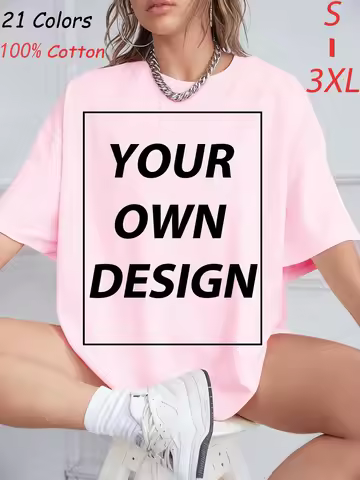 Personalized Custom Print Summer Y2K Team T-Shirt Cotton Casual Loose Short Sleeve Basics Fashion Te