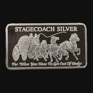 Free Shipping 5 Pcs Non Magnetic 1 OZ Stagecoach Ingot Bar Silver Plated Coin Collectible Souvenir D