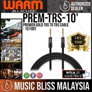 Warm Audio Premier Gold TRS to TRS Cable - 10-foot (Prem-TRS-10')