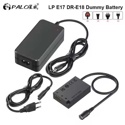 PALO LP-E17 DR-E18 Dummy Battery for Canon EOS Rebel T6i T6s T7i T8i RP SL2 SL3 R8 R10 R50 R100 77D 