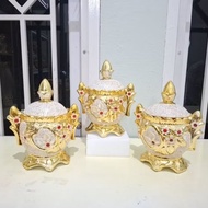 Luxury glitter ceramic jar set of 3 pieces NK-26