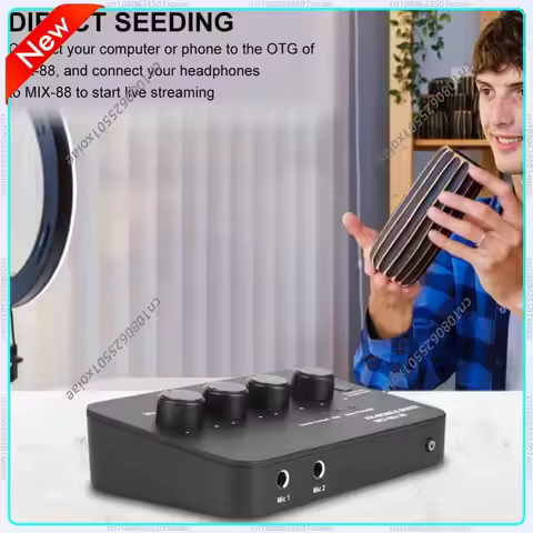 Karaoke Audio Mixer AUX IN/OUT Bluetooth Connection with 2 Mic Inputs Digital Audio Sound Karaoke Ma