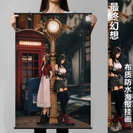Final Fantasy 7FF7 Tifa Alice Game Fantasy Peripheral Painting Poster Cloth Waterproof Decorative Pa