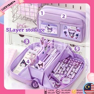 5Layer Pencil Bag Stationery Box Creative Portable High Capacity Storage Pencil Case Zipper Kotak Pe
