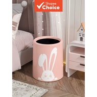 Diaper Bin Garbage Bag Holder, Cute Pink Rabbit, Odor-Resistant, Lidded Trash Can for Indoor/Desktop