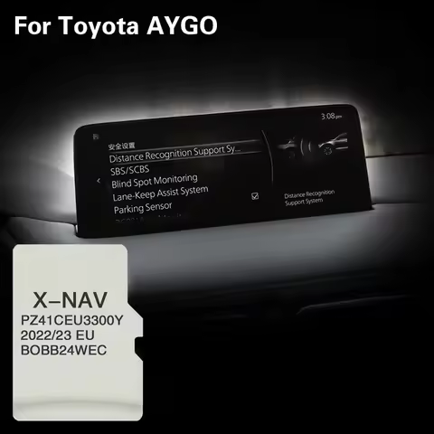 X-NAV Sat Nav 2023 Maps GPS Navigation Europe UK RU 8GB for Toyota AYGO Updat Maps PZ41C-EU330-0Y Ca