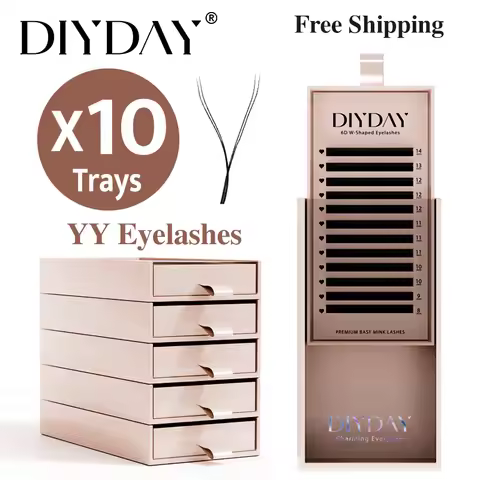 DIYDAY Wholesale 10trays/set YY False Eyelashes Double Layer Fluffy Natural Volume Lashes YY-Shaped 