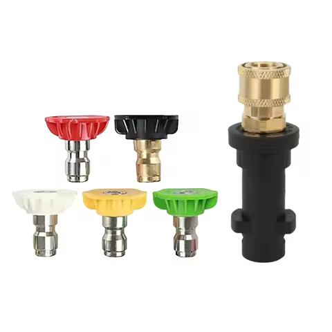 Karcher K2-K7 Foam Pot Converter - 1/4" Quick Connect High Pressure Five-Color Nozzle Set for Car Wa